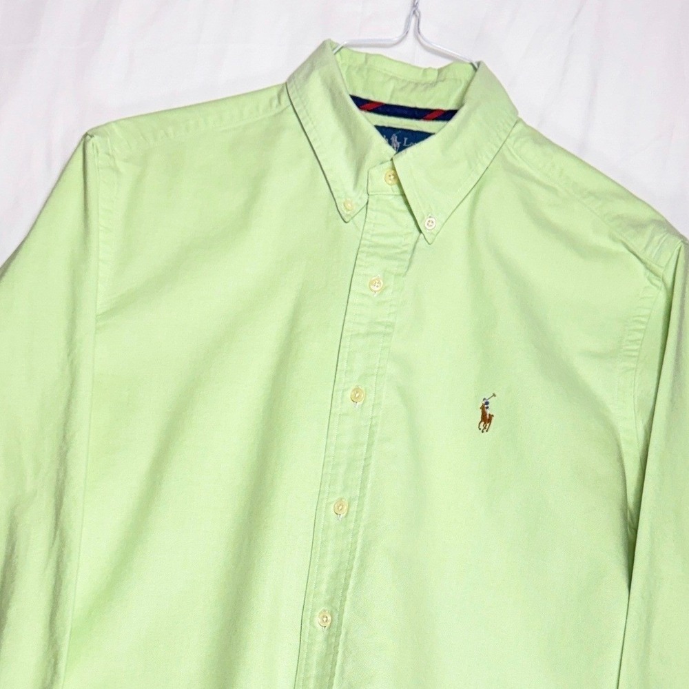 Ralph Lauren Classic Fit Oxford Button Down Shirt Men XL Light Green Pony Logo